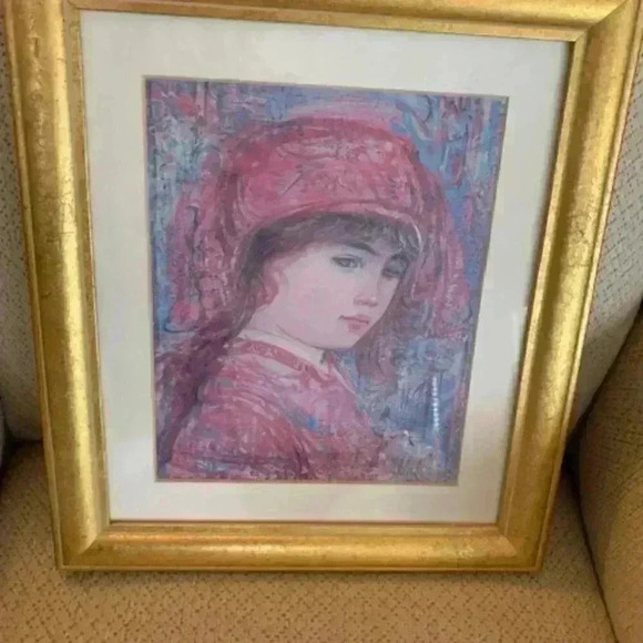 edna hibel coa prints reproduction  frame pair of 2 - Picture 8 of 12